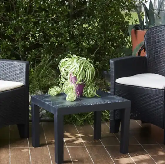 Tavolo Tavolino IPAE Progarden Jack Antracite 59 x 46 x 40 cm Interno/Esterno