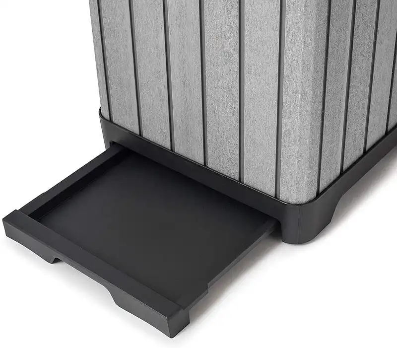 Pattumiera Bidone Cestino per Rifiuti Spazzatura In Resina 41x41x87,4h Grigio