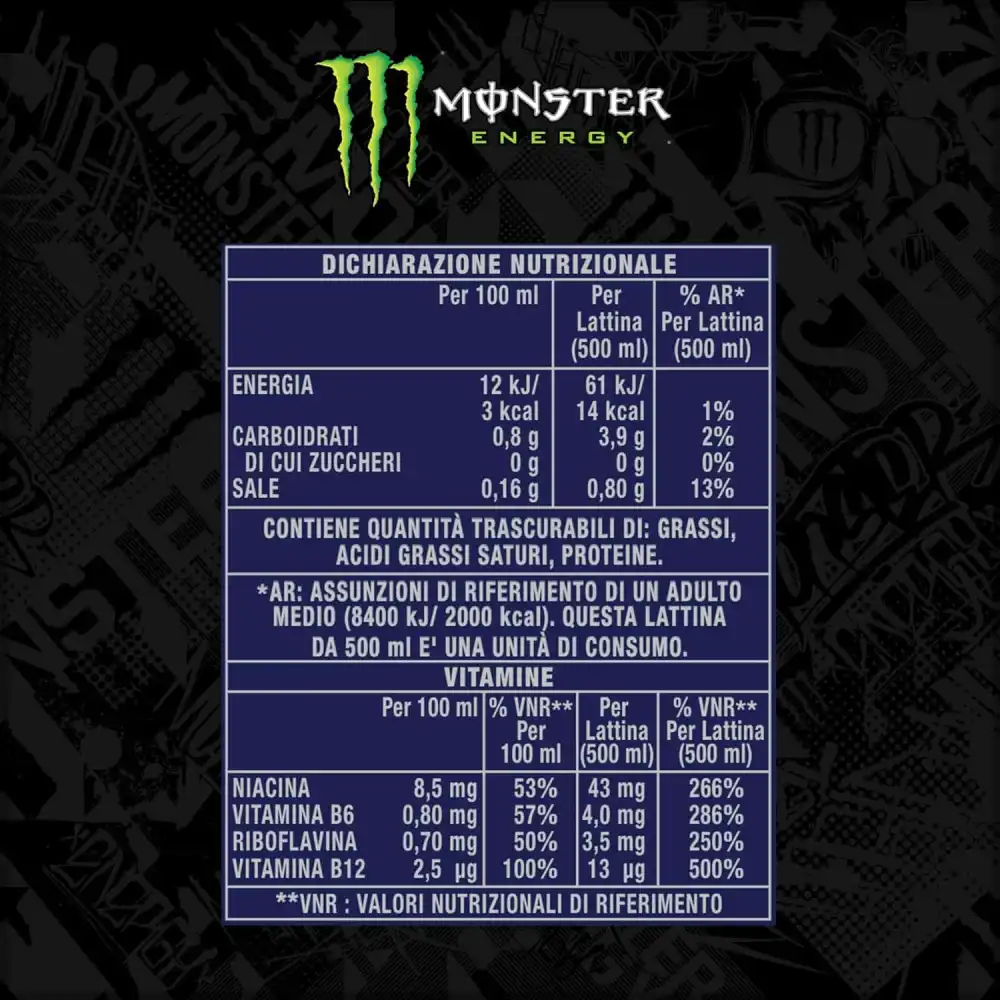 24x Monster Energy LH44 Lewis Hamilton 24 Lattine da 500ml Zero Zuccheri