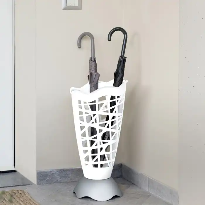 Portaombrelli in Plastica Porta Ombrelli Casa Studio Bianco Arredo Bama 30x60cm