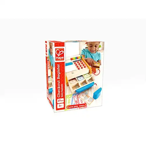 Registratore di Cassa in Legno con Tasti e Pos Carta di Credito Gioco Bambini