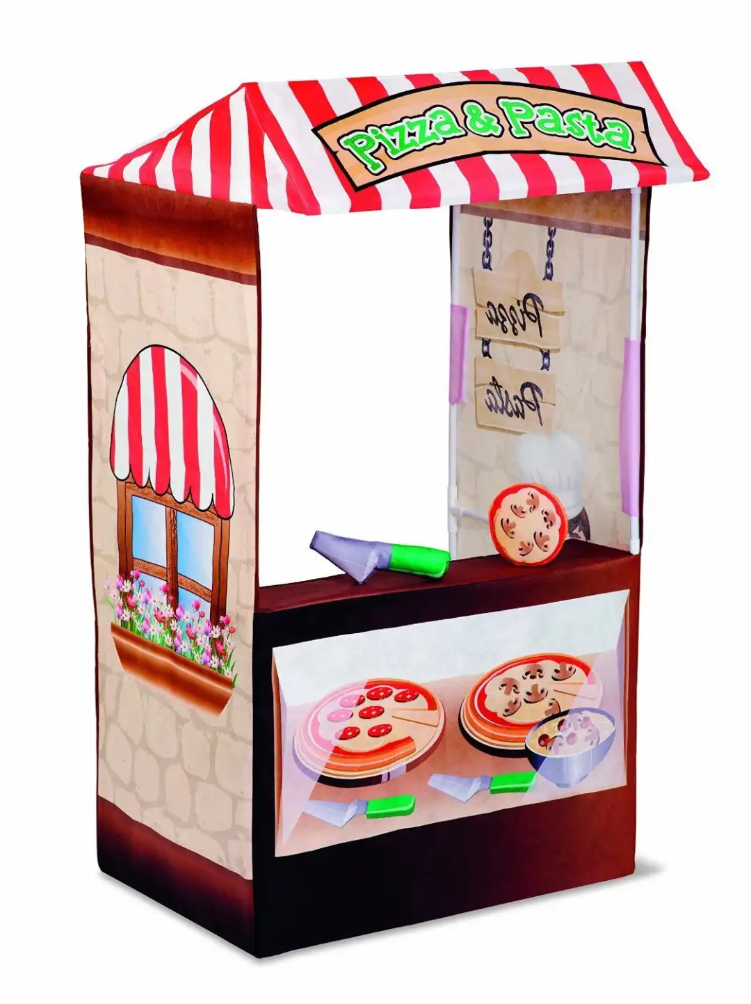 Tenda da Gioco per Bambini Casetta Banchetto Pizzeria Pizza Interno ed Esterno