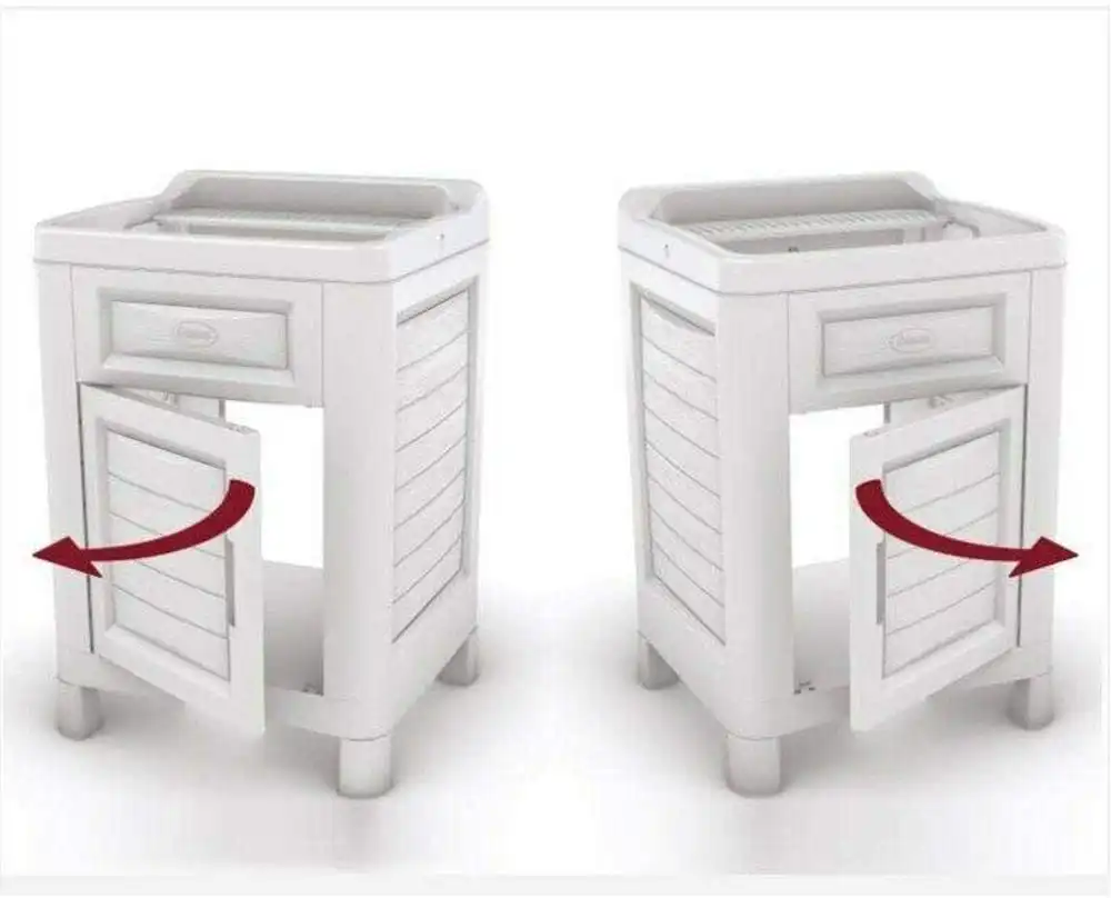 Mobile Bagno Bama Artu' Mobiletto Lavatoio in Resina Con Anta 60x51x89h Blu
