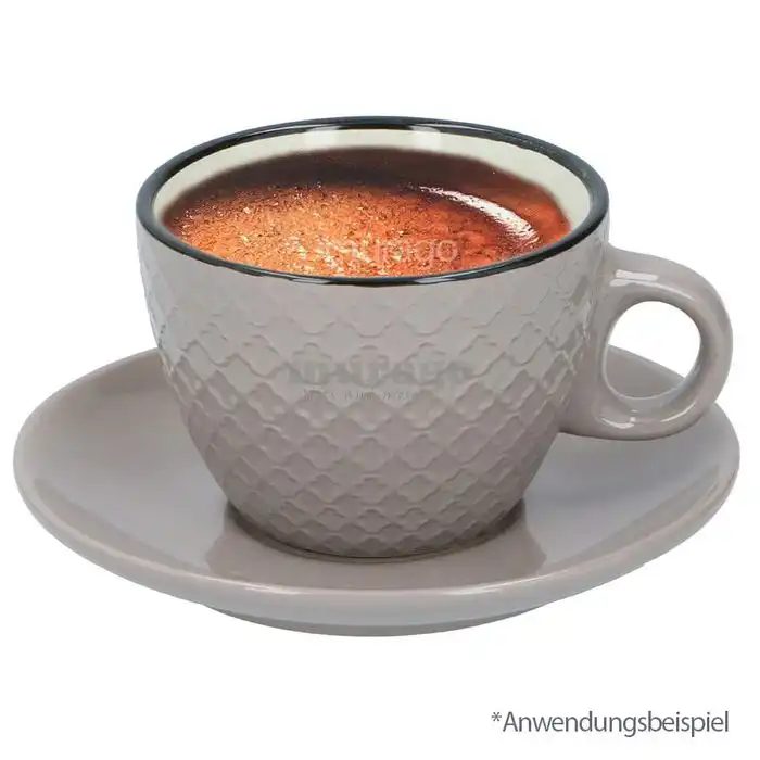 Set 8 pezzi per colazione caffe' espresso tazze e piattini tazzine ceramica