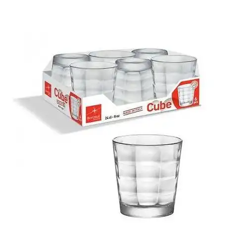 Rocco bormioli Set di 6 Bicchieri per Acqua Cube 25cl Vetro Bar Casa Vino Tavola