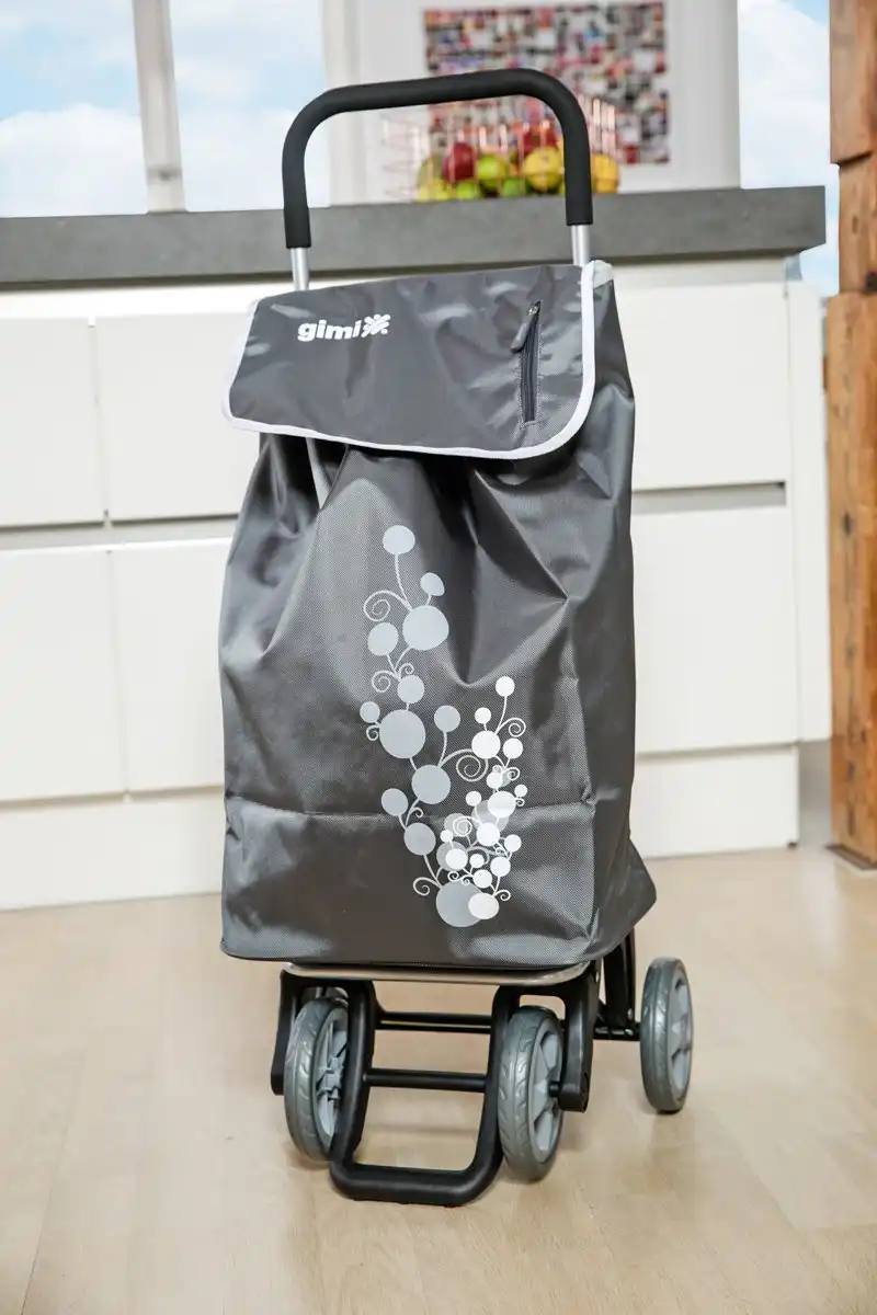 Gimi Twin Carrello Spesa Portaspesa 4 Ruote Grigio Versatile Telaio In Acciaio