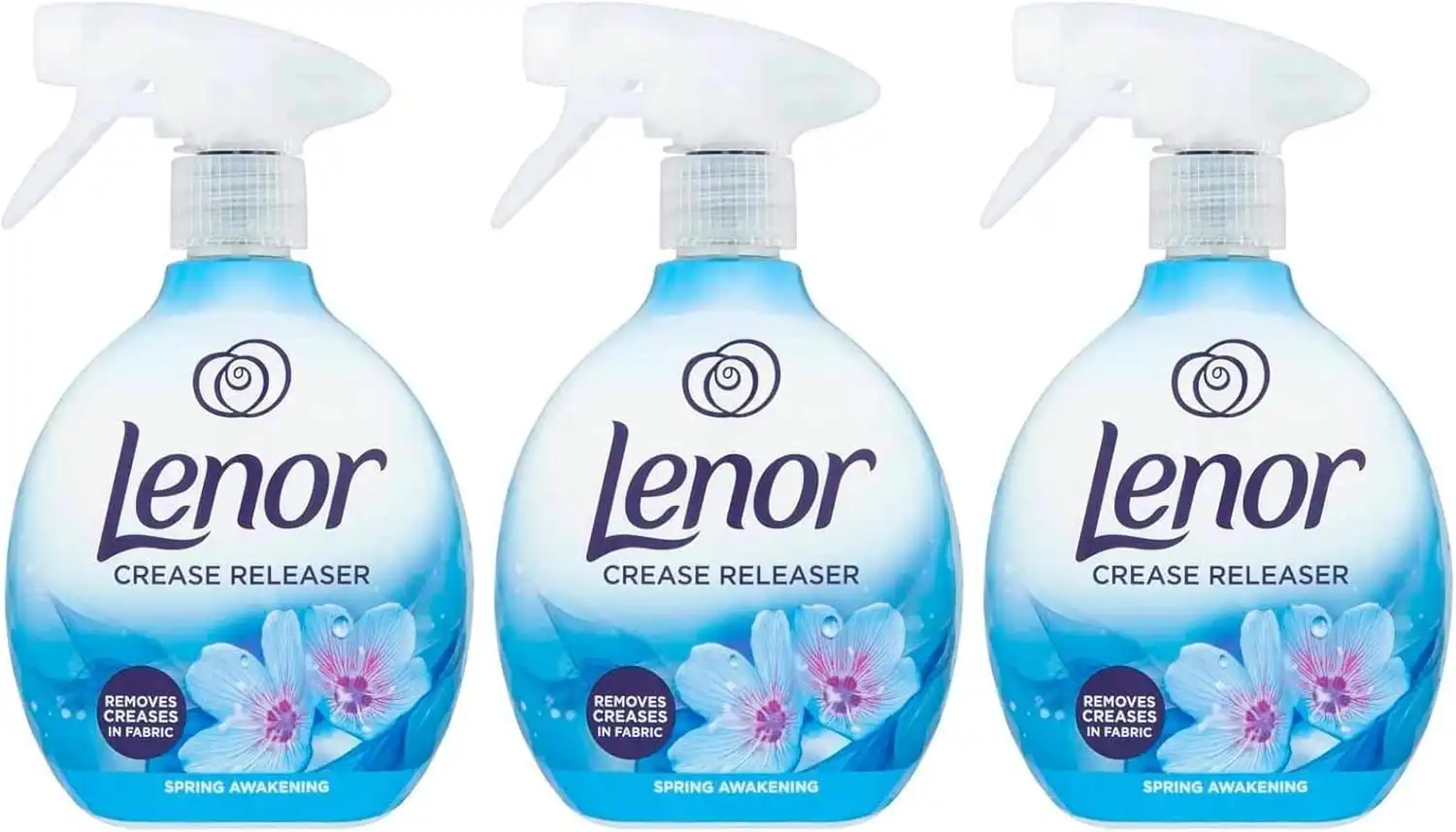3x Lenor Spray Antipieghe Crease Releaser Fragranza Risveglio Primaverile 3x500m