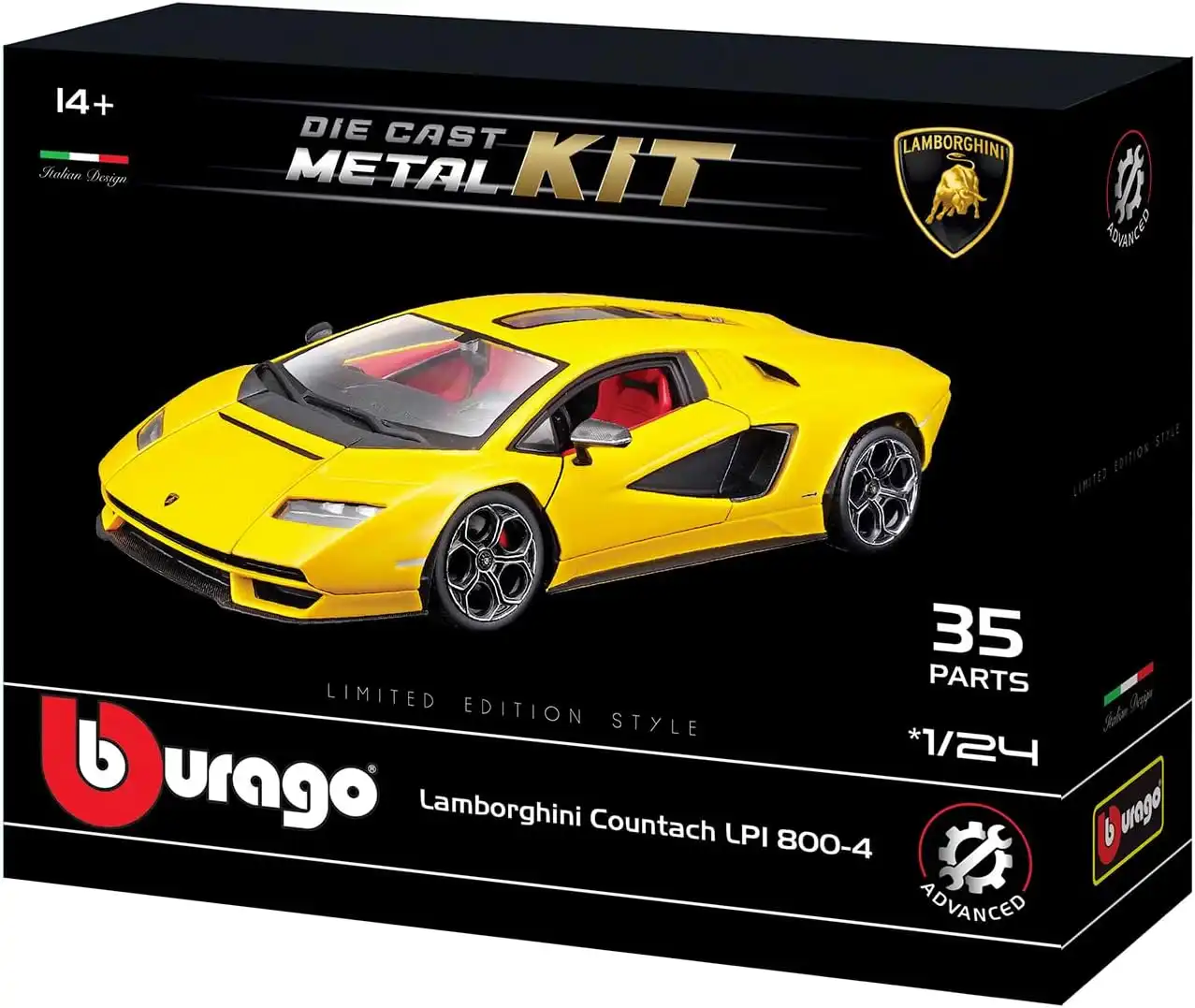BBurago Model Kit Lamborghini Countach Modellino Auto Scala 1:24 Licenziata