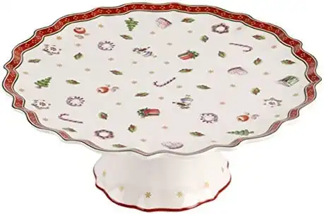 Villeroy & Boch Piatto Dolci con Piede Alzatina Torta Rotonda in Porcellana 28cm