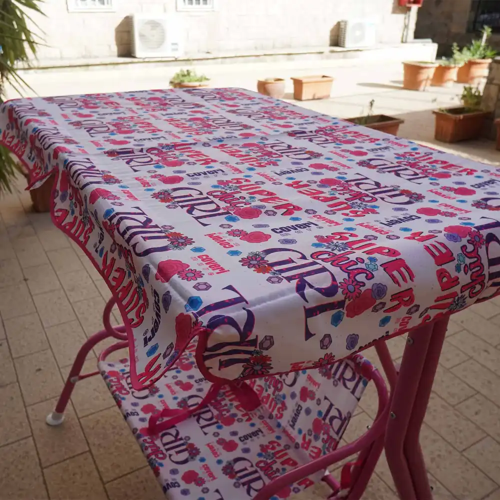 Dondolo da Giardino per Bambine 2 Posti con Tettuccio e Cinture 110x71x117h cm