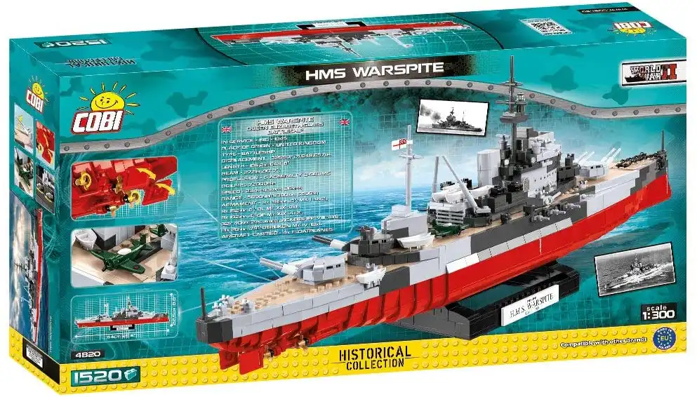 Gioco Costruzioni Cobi Nave da Guerra HMS Warspite Scala 1:300 Set 1515pz