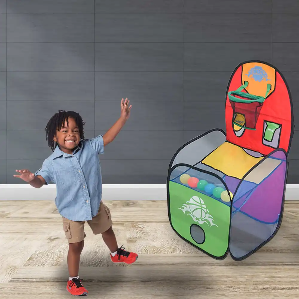 Gioco Basket per Bambini con 6 Palline Pallacanestro Palla Canestro 48x48x102cm