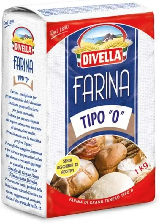 Divella Farina di Grano Tenero Tipo "0" da 1 Kg Per Preparare Dolce e Salato