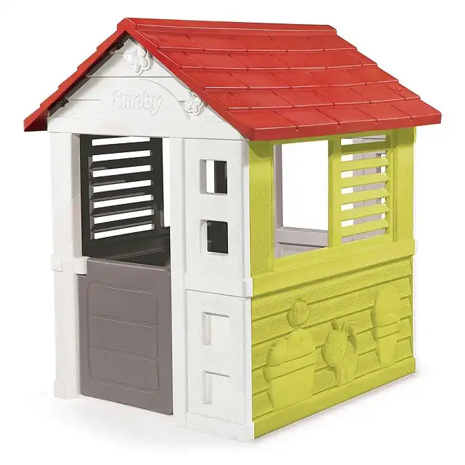 Casa Casetta per Gioco Bambini Interno ed Esterno Giardino con Finestre Smoby