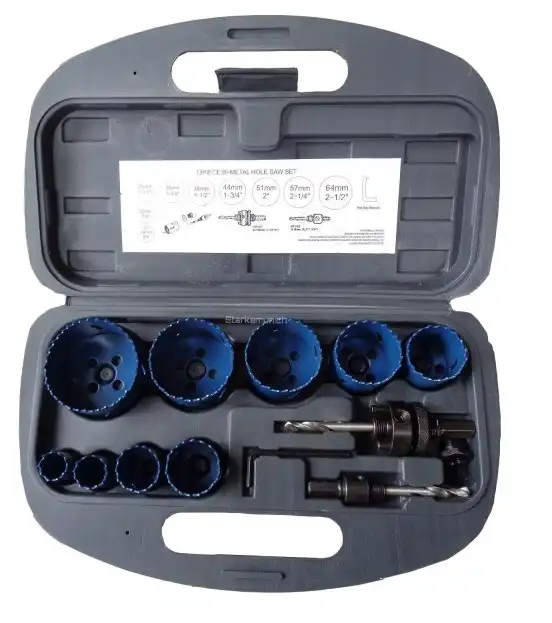 Set 13 Pezzi Frese Seghe Bi-Ferro Bi Metal Fresa a Tazza Punta Fora Sega Metallo