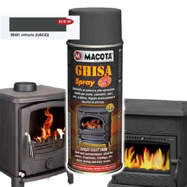 MACOTA Bomboletta Spray Resistente Alte Temperatura Ghisa Antracite Liscio