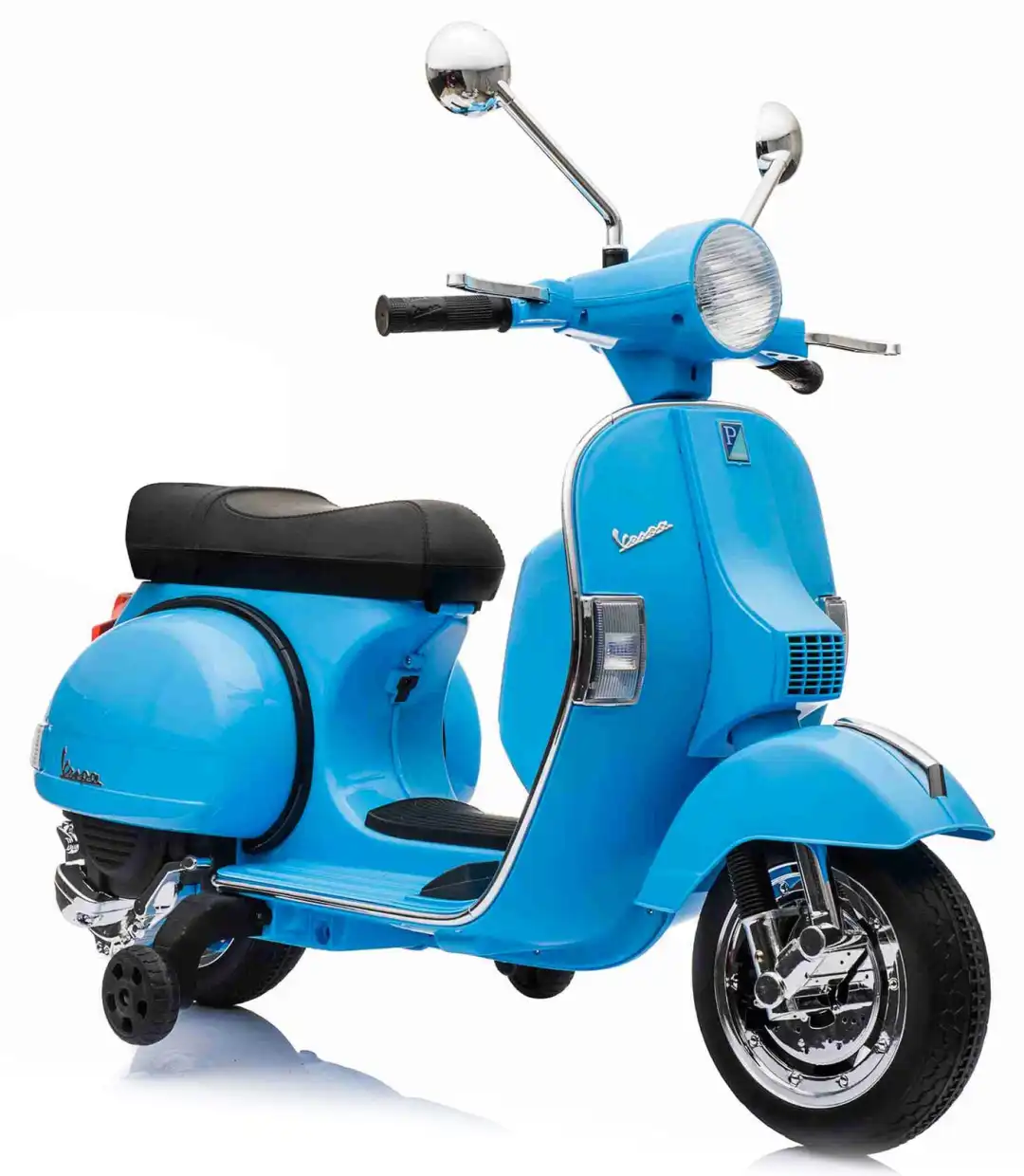 Moto Motorino Per Bambini Vespa Piaggio Px 150 Con Luci e Suoni 12V Blu