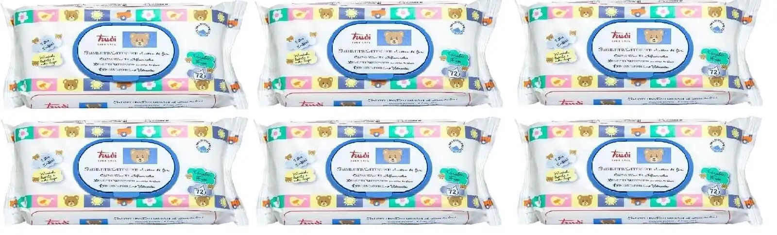 Trudi Baby Care Salviette 6 Confezioni da 72 Salviettine Detergenti Baby Pop-Up