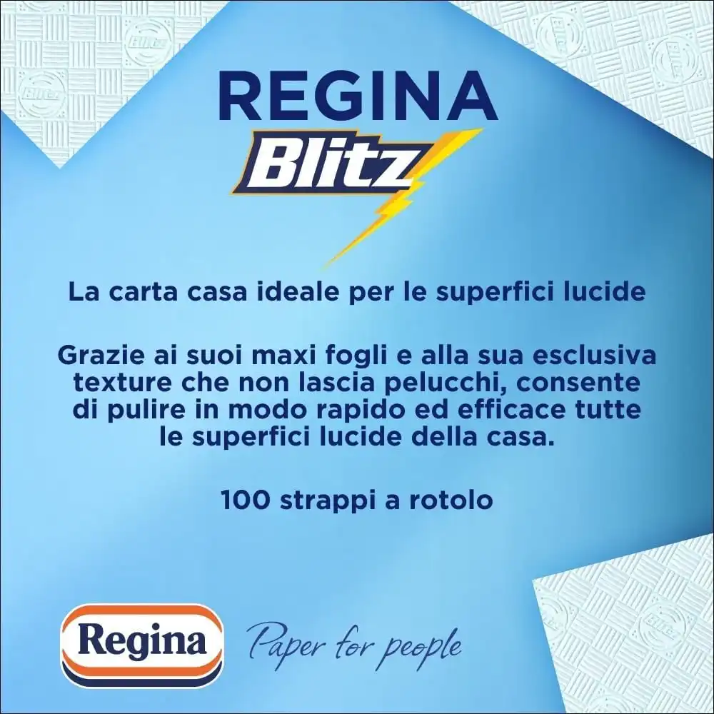 15x Regina Blitz Asciugone Carta Carta Rotoloni 3 Veli da 1500 Maxi Fogli