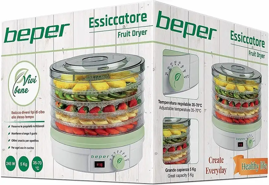 Essiccatore Disidratore A 5 Livelli Per Frutta Verdura Con Termostato 90.506