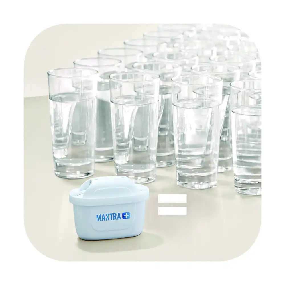 Brita Caraffa Filtrante Con 3 Filtri Inclusi Per Acqua Meno Calcare 2,4Lt Bianco