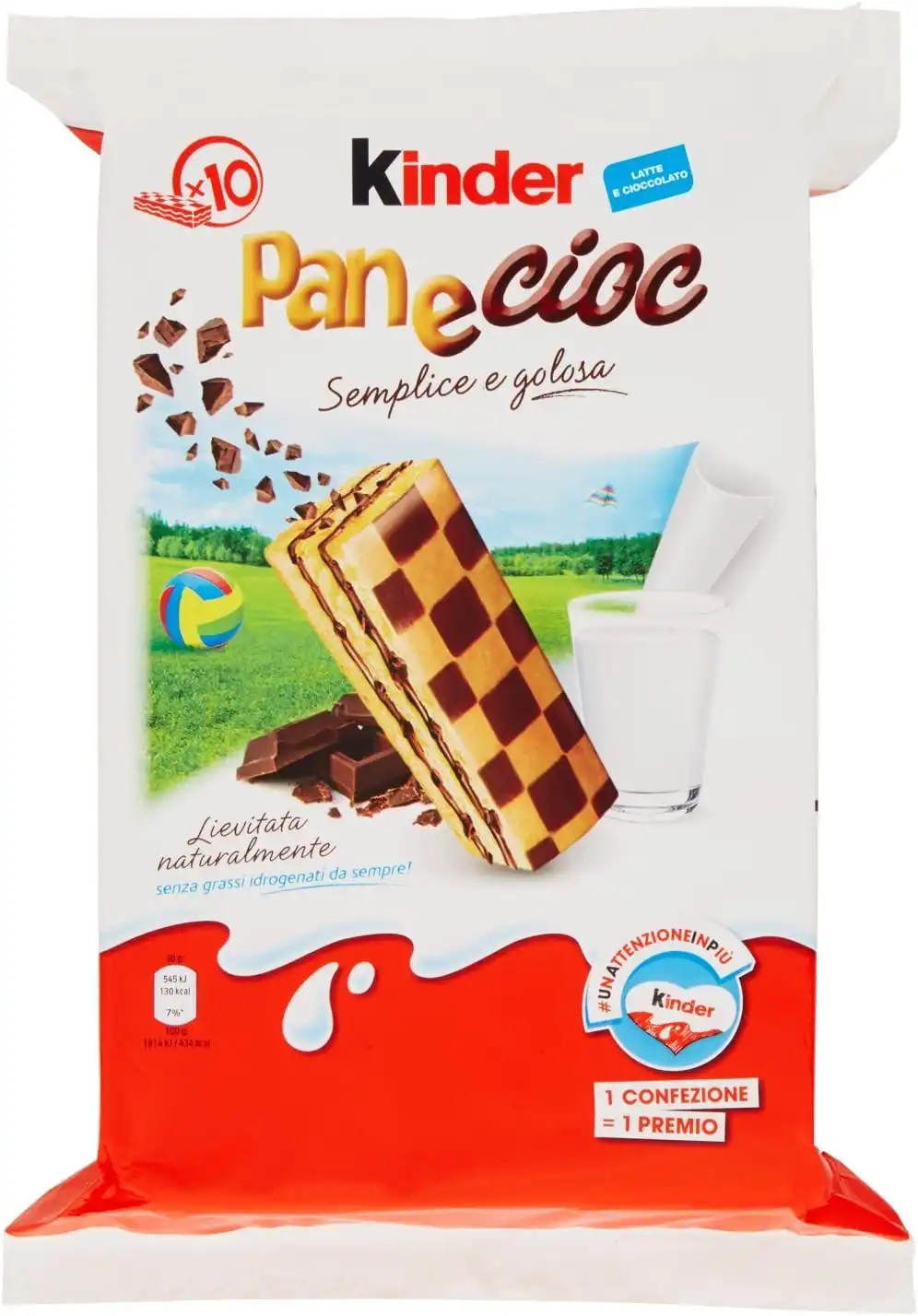 6 Confezioni di Merende Kinder PanECioc con Latte e Cioccolato Ferrero
