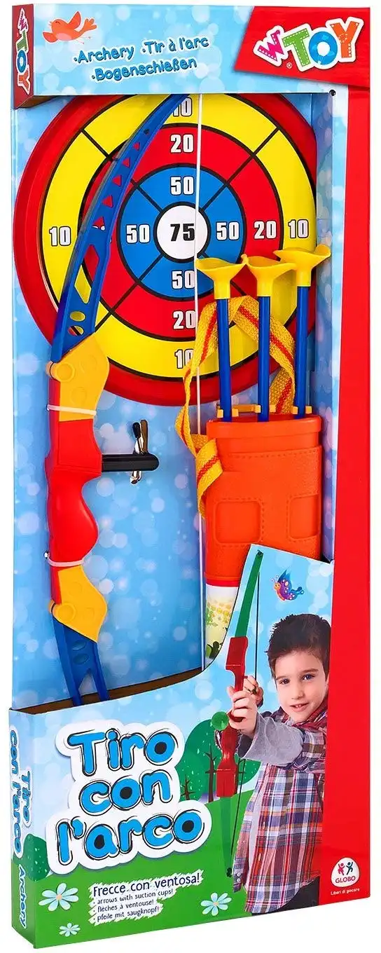 Gioco Per Bambini Arco Con Faretra Con Frecce e Bersaglio in Plastica Giocattolo