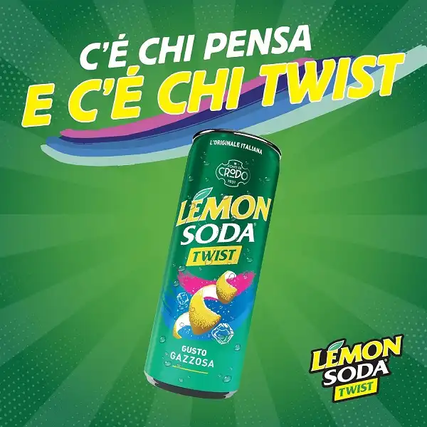 24 Lattine da 33 cl Lemonsoda lemon soda twist gusto lime bevanda gassata