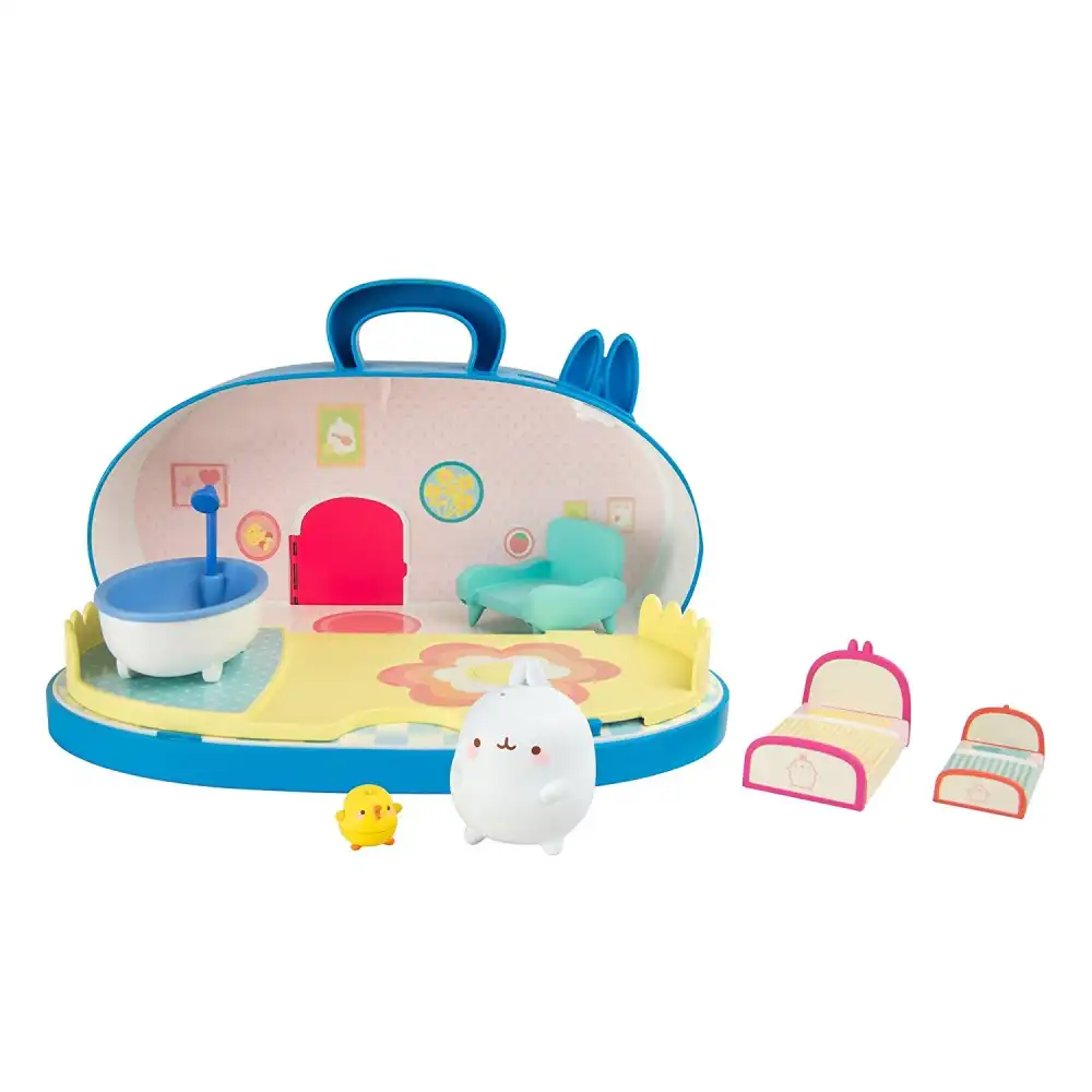 La casa di Molang e Piu Piu playset 3 in 1 in valigetta Con Accessori Inclusi