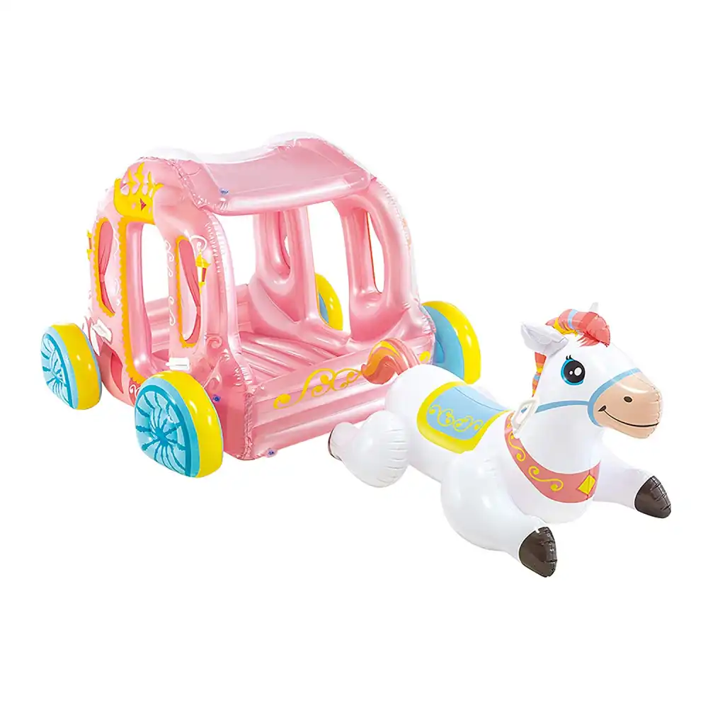 Carrozza Gonfiabile Principesse Cavallo Bianco Piscina Mare Spiaggia Casa