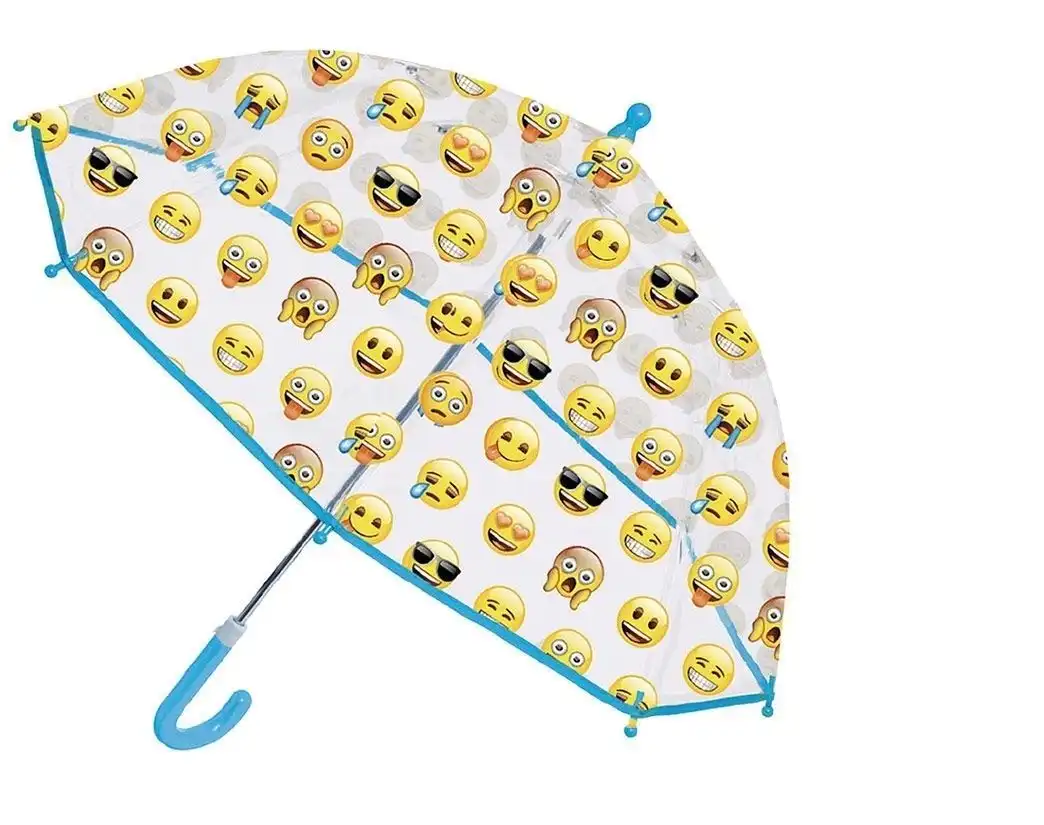 Ombrello a Cupola Anti Pioggia da Zaino per Borsa Cartella 42cm Faccine Emoji