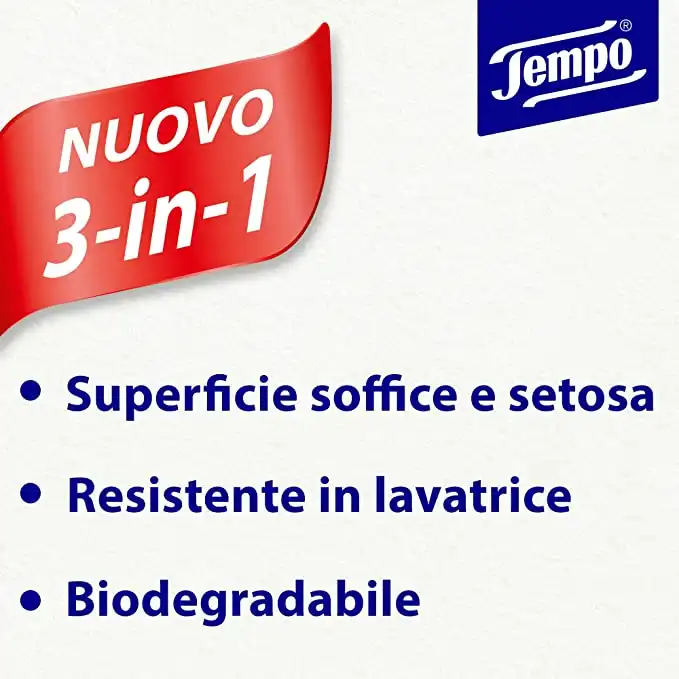 Tempo 8 Confezioni Da 120 Fazzolettini Di Carta Monouso 3 Veli Fazzoletti