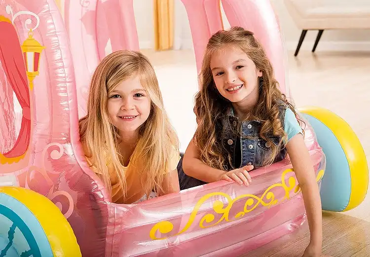 Carrozza Gonfiabile Principesse Cavallo Bianco Piscina Mare Spiaggia Casa