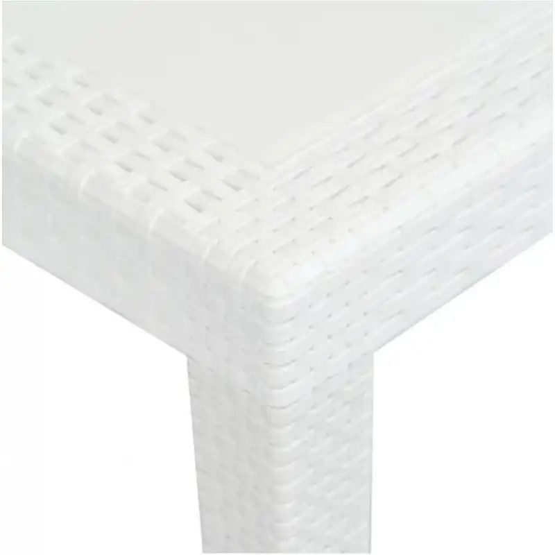 Tavolo Queen Allungabile da 150 a 220 cm Bianco Rettangolare Effetto Rattan