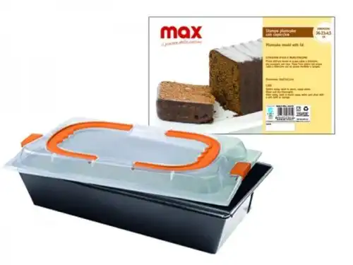 Stampo Vassoio Da forno Per Torta Plumcake Con coperchio Da Trasporto 36x23x4,5