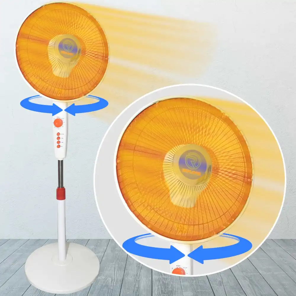 Stufa Con Rotazione a 90 Gradi Stufetta Oscillante al Carbonio 900W