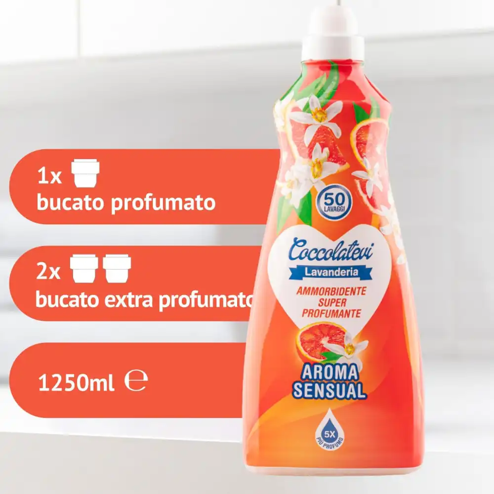 4x Coccolatevi Lavanderia Ammorbidente Super Profumante Aroma Sensual 4x1250ml