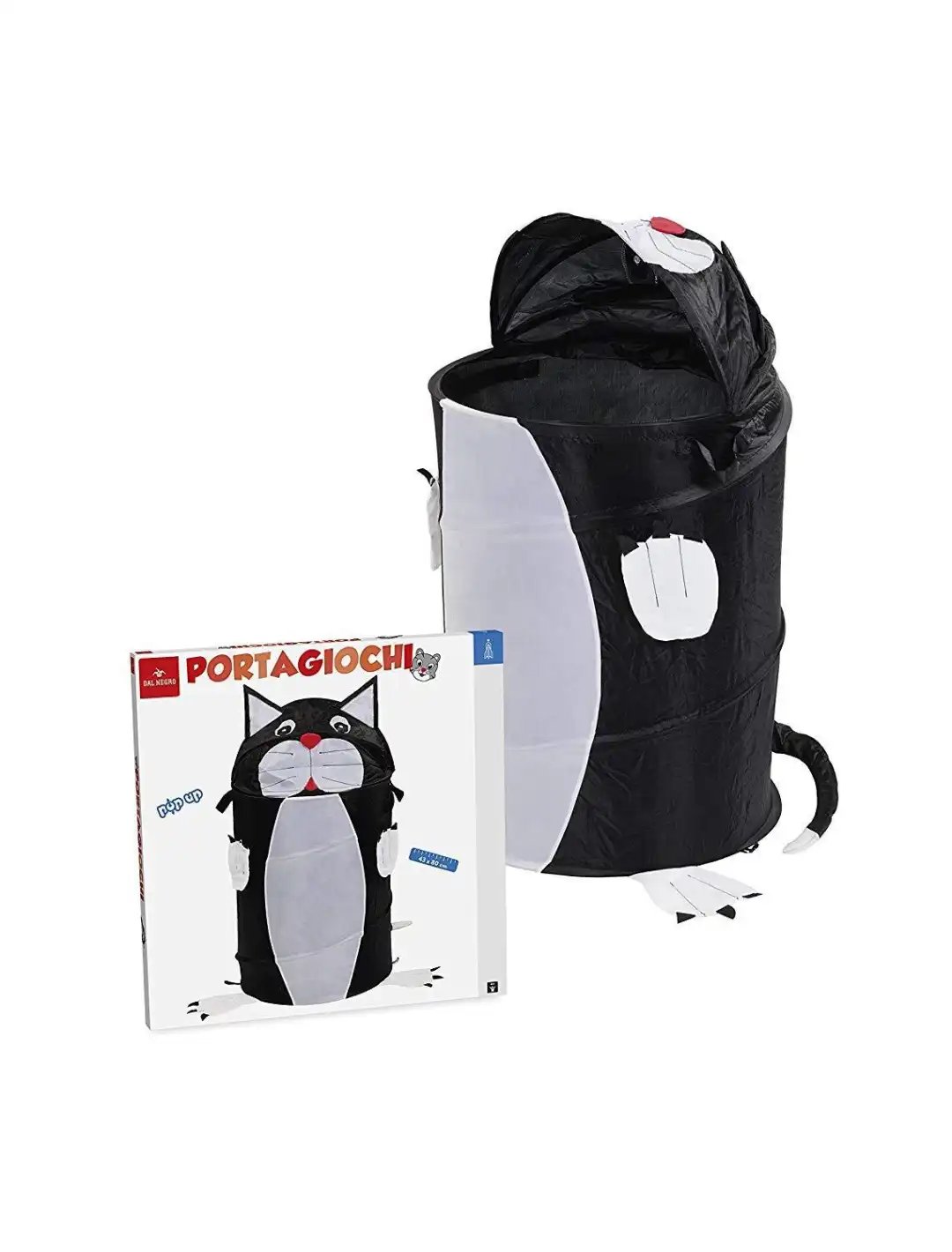 Porta Giochi Portagiochi Gatto Pop Up Contenitore Salvaspazio per Giocattoli