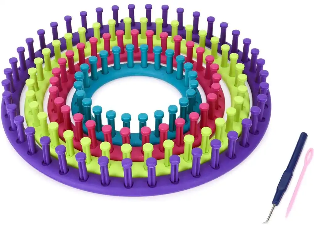 Telaio telai anelli per Maglia Kit Completo Per Fare La Lana 4 Pezzi Tondo