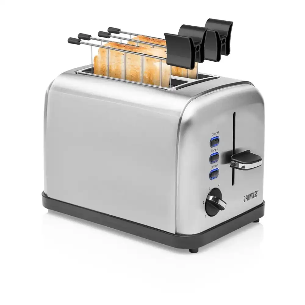 Princess Style Tostapane in Acciaio Design Elegante 2 Vani 850W Campeggio Casa