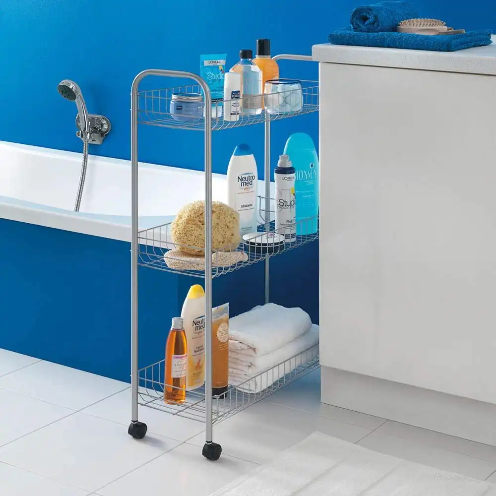 Metaltex Scaffaletto a 3 Piani Slim De Luxe Salva-Spazio 56x23x84 Cucina Bagno