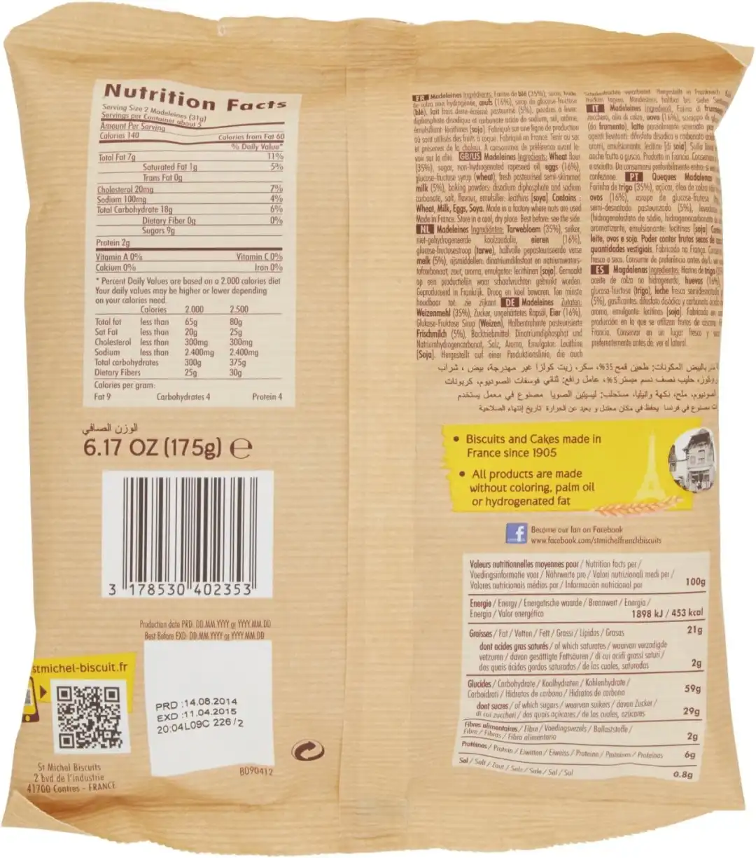 6x St Michel Petit Madeleines Merendina Snack Ricetta Francesce 6x175gr