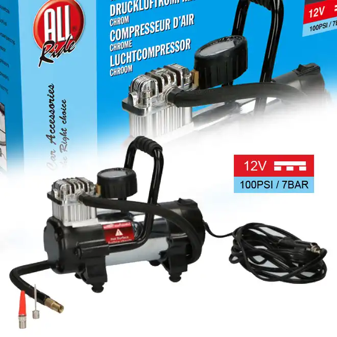 Compressore Aria 12V 100Psi 7 Bar Per Auto Bici Moto Accendisigari Portatile