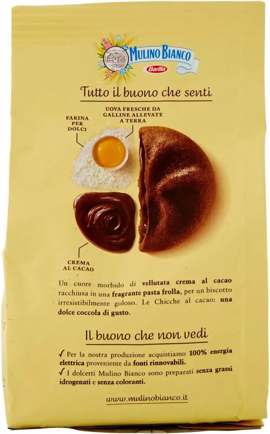3 Confezioni Mulino Bianco Biscotti Frollini Chicche con Crema al Cacao da 200gr