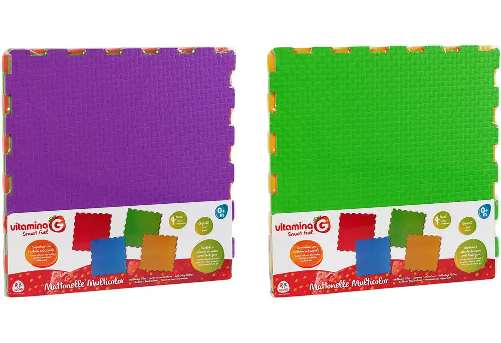 Tappeto Tappetino Mattonelle Puzzle Extra Large in Gomma Gioco Bambini 4pz 61x61