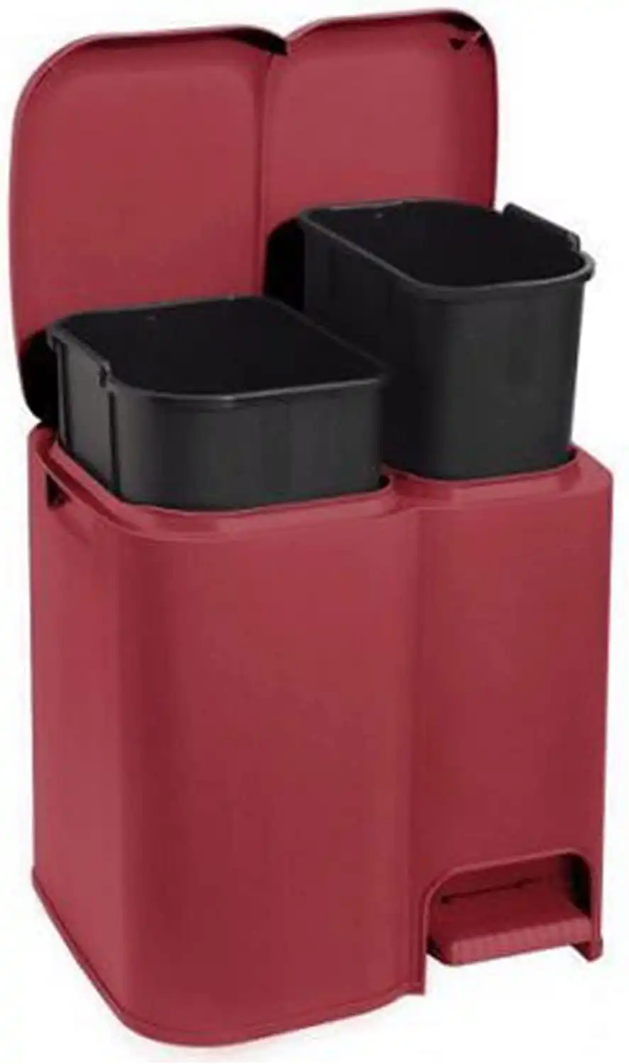Pattumiera Per Differenziata Patty 2 Scomparti Raccolta Umido Organico Rosso