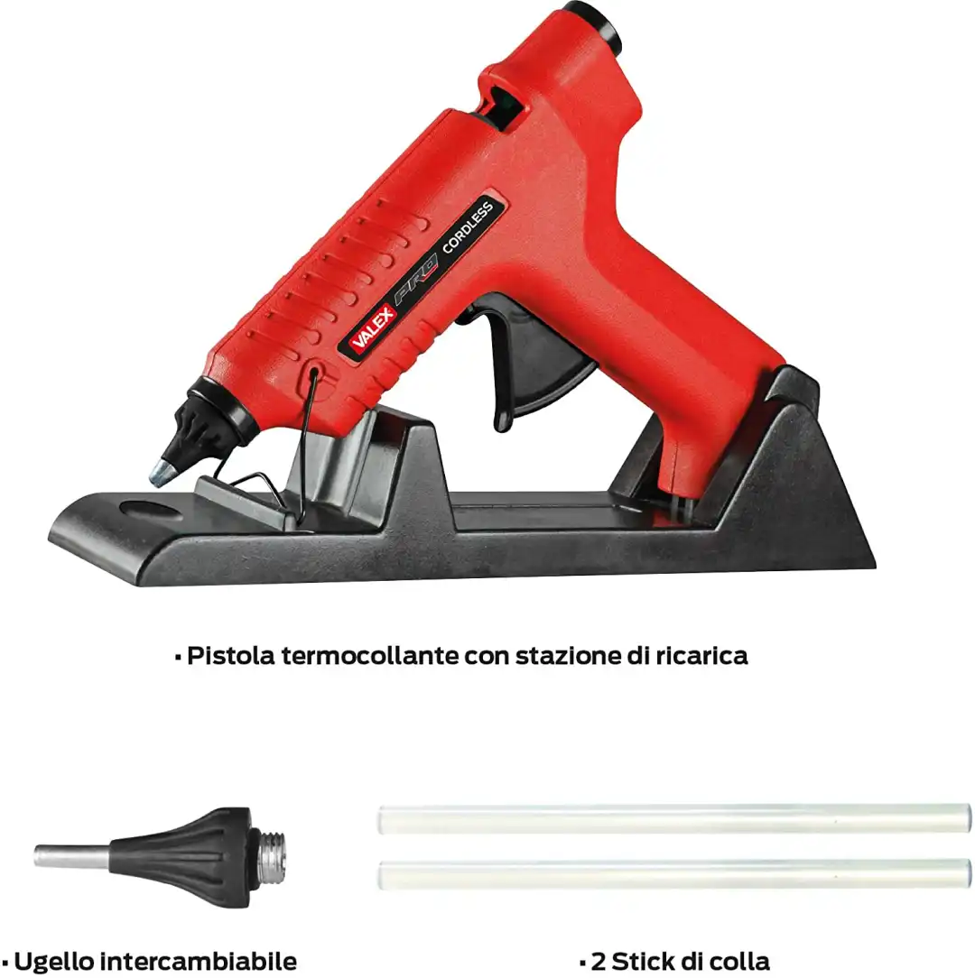 Valex pistola termocollante cordless colla a caldo senza filo per riparazioni