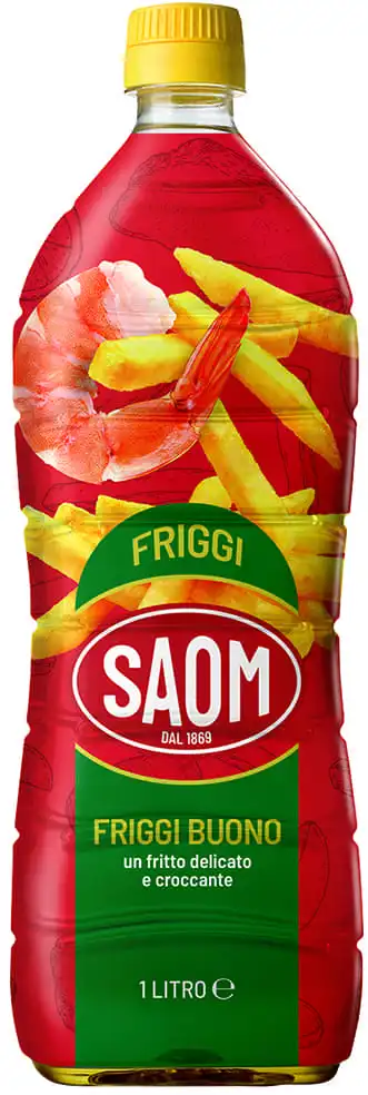 12x Saom Friggi Buono da 1lt Olio di Semi di Girasole in Bottiglia 12x1lt