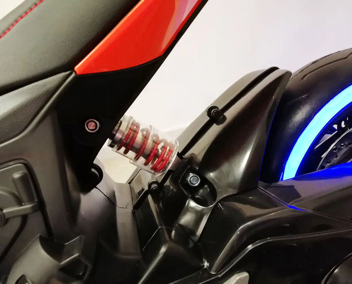 Moto Elettrica Per Bambini 12V Ruote LED Fari Funzionanti MP3 USB Arancione
