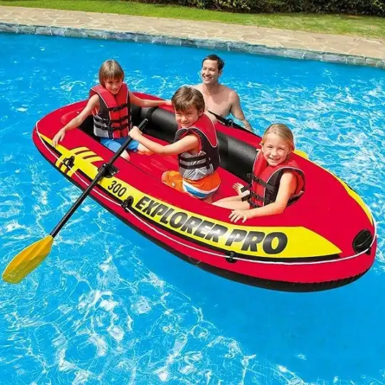 Intex Canotto Gonfiabile Gommone con Remi e Gonfiatore per Mare Piscina Fiume